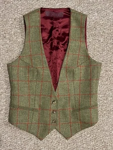 Hackett Rare Horse & Hound Tweed Ladies Tailored Waistcoat One Off Piece!! 6/8UK - Picture 1 of 10