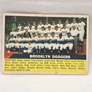 1956 Topps #166 Brooklyn Dodgers Team Card - Picture 1 of 8
