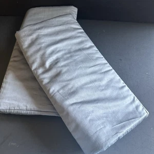 Beddy's Reese Quilted Pillow Sham Set 2 Standard Solid Gray Cotton 26x20 - Picture 1 of 18