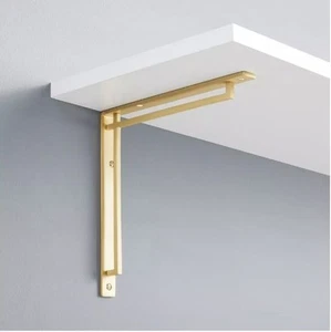 Nuova staffa per mensola in ottone massiccio 6" Harridge ottone satinato di Signature Hardware - Foto 1 di 1