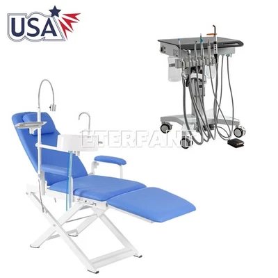 Silla Plegable Dental Móvil/Carrito de Entrega Dental Ajustable Unidad de Tratamiento 20 W Foto 1 de 4