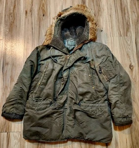 1950s Vintage USAF N-3B FLIGHT JACKET PARKA Men L military heavy air  - Picture 1 of 9