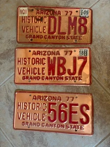 3 - Vintage 1977 Arizona Historic Vehicle License Plates - Picture 1 of 5