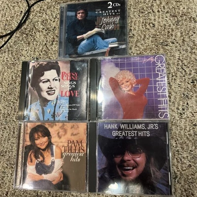 5cd Lot Country Music Greatest Hits Cash (2cd),Dolly, Hank Jr, Patsy, Pam Tillis - Image 1 of 3