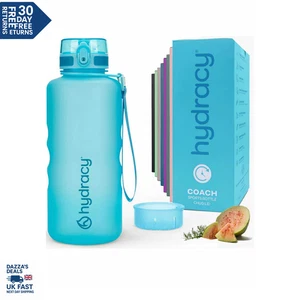 Hydracy Water Bottle with Time Marker - Large 2 Litre BPA Free Bottle - Blue - Picture 1 of 9