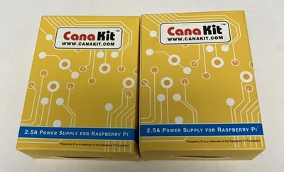 X2 Raspberry Pi 3 B+ Power Supply, Inline Noise Filter, Micro, 2.5 Adapter, 5V - Image 1 of 2