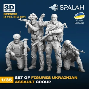 1:35 Set of figures Ukrainian assault group Scale Figure Model Spalah SP25135 - Picture 1 of 5