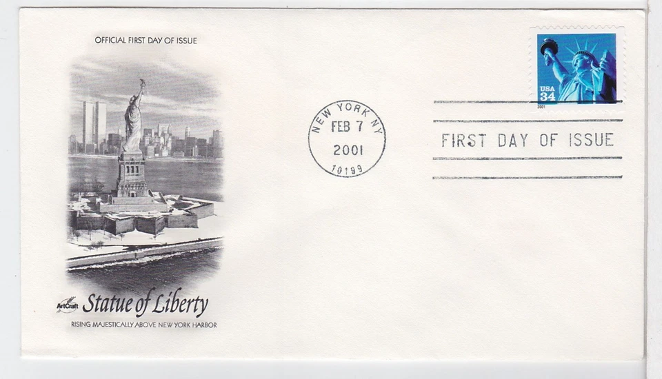TurtlesTradingPost- Statue of Liberty  FDC- #3485 2001 Artcraft Cachet - Image 1 of 1