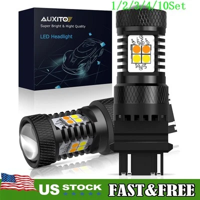 3157 3156 LED Switchback Yellow White amber Signal Turn Light DRL Bulb 1~10Set - Image 1 of 4