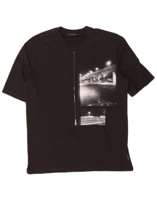 Camiseta Top SISLEY Para Hombre Gráfica Pequeña Negra AS10 Foto 1 de 3