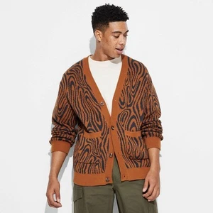 Men's Casual Fit Deep V-Neck Cardigan - Picture 1 of 4
