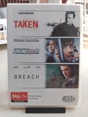 Taken / Phonebooth / Breach, Set Of 3 DVD Region 4, VGC, Free Postage - image 1 of 3