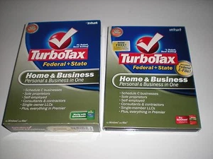 Turbotax 2007 and 2008 Home & Business. New factory sealed boxes. - Afbeelding 1 van 2