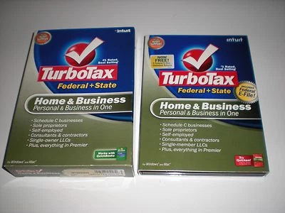 Turbotax 2007 and 2008 Home & Business. New factory sealed boxes. - Image 1 of 2