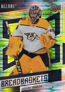 🏒 21-22 UPPER DECK ALLURE BREADBASKETS GREEN RAINBOW - JUUSE SAROS /99 #BB-14