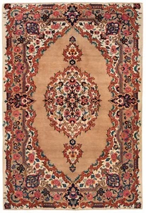 Mashhad Alfombra persa anudada a mano 187 x 129 cm-fina, oriental, alfombra, alfombra, marrón - Imagen 1 de 11