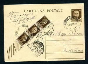 ip c.30 vinceremo da MONTE S.PIETRANGELI -ASCOLI del 1945 aff. c30x3 luogotenenz - Foto 1 di 3