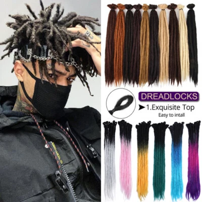 Extensiones de cabello trenzado ganchillo torcido rastas 100 % hechas a mano de EE. UU. Hombres Locs de imitación Foto 1 de 4