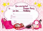 10 x Girls Birthday Pamper Party Invitations or Thank you cards