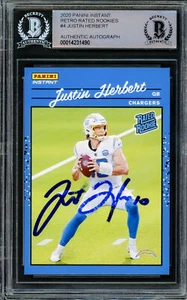 Justin Herbert Autographed 2020 Panini Instant Rated RC Smudged Beckett 14231490 - Picture 1 of 2