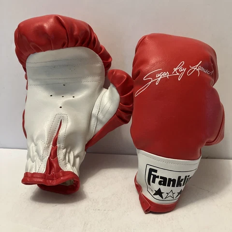 Vintage FRANKLIN SUGAR RAY LEONARD JR YOUTH KIDS SIZE BOXING GLOVES Cover
