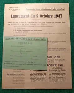JOURNAL L'HUMANITÉ - LANCEMENT DU 5 OCTOBRE 1947 - COMMUNISME - VENTE DE MASSE - Imagen 1 de 7