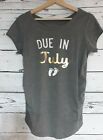 Motherhood Maternity “Due in July” Ruched TShirt Size Small (H15)