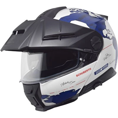 Motorrad Helm 59 (L) - Schuberth E2 Atlas Klapphelm - weiß-blau-rot - Bild 1 von 4