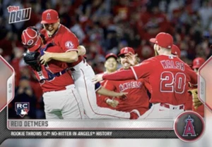 2022 TOPPS NOW ROOKIE CARD ANGELS REID DETMERS #161 THROWS 12th NO-HITTER HISTOR - Picture 1 of 1