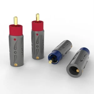 Viborg Pure Red Copper Gold plated RCA Plug non-magnetic Hifi Audio Connector - Picture 1 of 9
