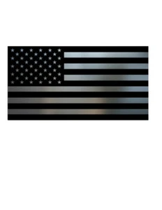 USA FLAG AMERICAN Car Vinyl Window Decal/Sticker BLACK/METALLIC CHROME SILVER - Picture 1 of 1