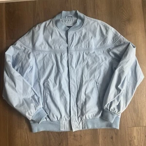 Vintage Par Four Jacket Mens XLT Baby Blue Long Sleeve Bomber Neck Full Zip Golf - Picture 1 of 4