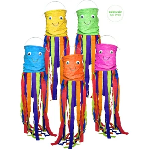 Laternen Bastelset Quallen, 5 Stück, Laternenumzug mit Kindern - Bild 1 von 1