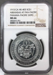 1915 CA HK-403 SC$1 Arkansas at Pan-Pacific Panama Pacific Expo ~ NGC MS66 - Picture 1 of 4