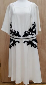 Adrianna Papell Short Sleeved Dress Knee Length Back Zipper Sz 20W MRSP $180 - Picture 1 of 8