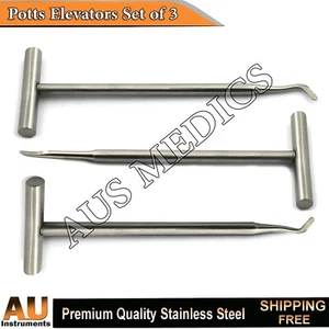 Surgical Tooth Extracting Potts Elevators Root Extraction Instruments - Foto 1 di 5