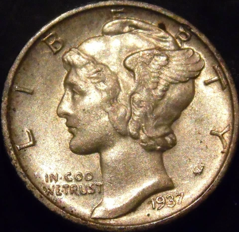 1937-D Mercury Dime Choice BU Uncirculated Cover