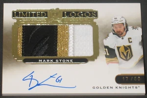 Mark Stone 2020-21 Upper Deck The Cup Limited Logos Autograph Patch (17/50) VGK - Picture 1 of 2