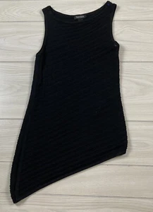 White House Black Market Gr. XS Top schwarz offen Strick asymmetrisch Tank ärmellos - Bild 1 von 11