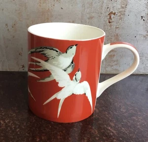 Sanderson Queens Swallows Design Bone China Terracotta Coloured Mug - Picture 1 of 4