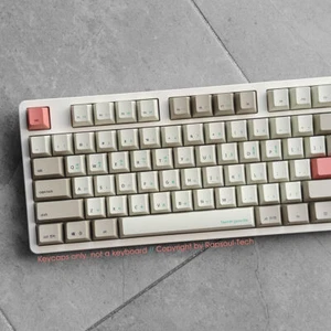 Juego de teclas retro blanco gris PBT 104 teclas OEM para teclados mecánicos Cherry MX - Imagen 1 de 8