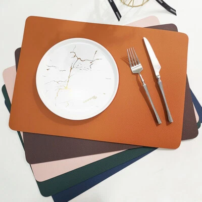 Placemats PU Leather Place Mats and Coasters Sets of 4/2 Washable Waterproof↔ - Image 1 of 4