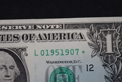 [SEPT 7, 1951] ONE DOLLAR FANCY BIRTHDAY NOTE  SN L 01951907* STAR NOTE - Image 1 of 3