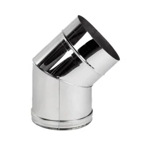 Gomito Camino 45 Gradi Acciaio Inox Canna Fumaria Curva Stufe Multicombustibile - Foto 1 di 2