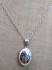 Vintage Chapel Zenray Etched Floral Sterling Silver Locket Pendant Necklace 16"