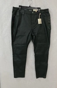 a.n.a Faux Leather Pants Womens 18W Black Skinny High-Rise 36x28 Pockets Stretch - Picture 1 of 16