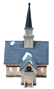Banco da lavoro Babbo Natale ricamo e trapunta chiesa collezione illuminata casa porcellana - Foto 1 di 6