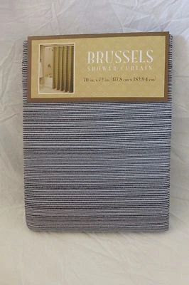 Benson Mills брюссельская зебра черная и серебристая тканевая занавеска для душа 70 x 72 дюйма новая нераспакованная - Изображение 1 из 4