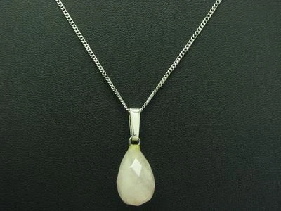 925 Collana IN Argento Sterling & 835 Ciondolo Con Quarzo Rosa Ricoperto / - Immagine 1 di 4