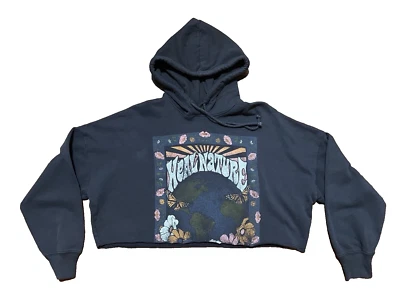 Sudadera con capucha corta para mujer Hollister gris oscuro talla L Foto 1 de 4